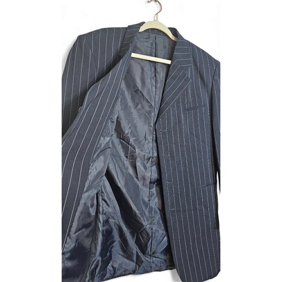 John Rafael dark blue pin stripe blazer size 40R blazer - Picture 6 of 9